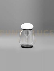 Faro lampada da tavolo g cristallo bianco montatura nero opaco 2 l2