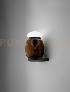 Faro applique a parete s terra bruciata bianco montatura nero opaco