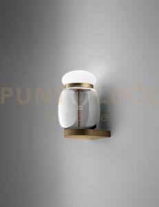 Faro applique a parete s cristallo bianco montatura ottone vernicia