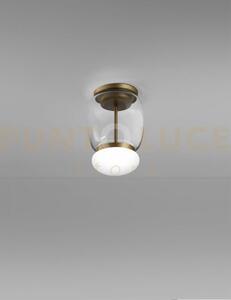 Faro lampada da soffitto s cristallo bianco montatura ottone vernic