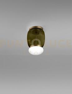 Faro lampada da soffitto s verde antico bianco montatura ottone ver