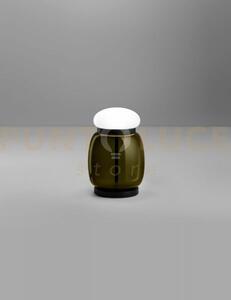 Faro lampada da tavolo s verde antico bianco montatura nero opaco 2