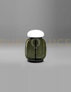 Faro lampada da tavolo g verde antico bianco montatura nero opaco 2