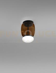 Faro lampada da soffitto s terra bruciata bianco montatura nero opa