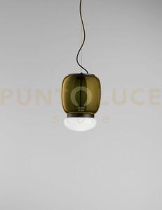 Faro sospensione s verde antico bianco montatura nero opaco 2 l2214