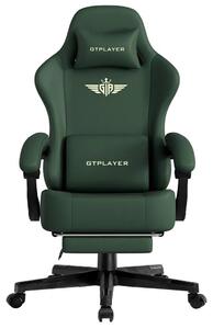 GTPLAYER sedia da gioco Poltrona da gioco ergonomica Sedia da scrivania Sedia da ufficio con cuscino di seduta in Pelle finta e piuma, braccioli di collegamento, con poggiapiedi