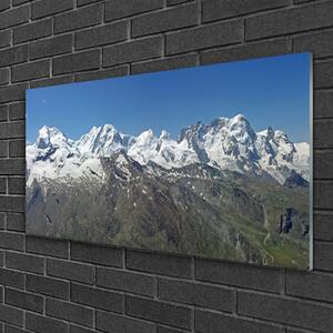 Quadro di vetro Montagne Neve Paesaggio 100x50 cm
