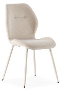 Sedie da pranzo in set color crema in imbottito 4 pz Ansu – Marckeric