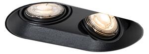 Faretto da incasso rotondo nero GU10 50mm 2 luci - Hubs