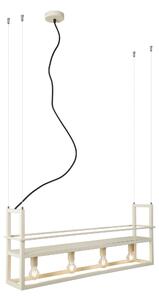 Lampada a sospensione industriale beige a 4 luci - Cage Rack