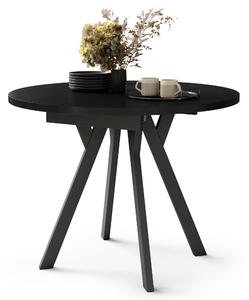 ALMO Nero/gambe nere - TAVOLO ROTONDO ALLUNGABILE CON GAMBE A Y LOFT / INDUSTRIALE PER SALONE / SALA DA PRANZO