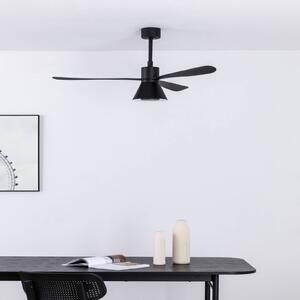 FARO BARCELONA Ventilatore a pale Amelia Cone, lampada LED, nero