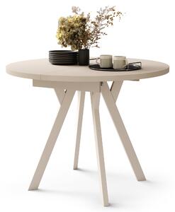 ALMO Beige/gambe beige - TAVOLO ROTONDO ALLUNGABILE CON GAMBE A Y LOFT / INDUSTRIALE PER SALONE / SALA DA PRANZO
