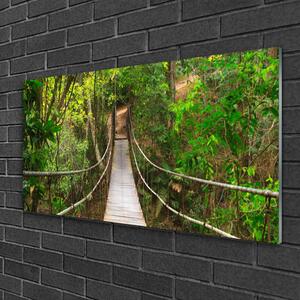 Quadro di vetro Ponte nella giungla della foresta pluviale 100x50 cm