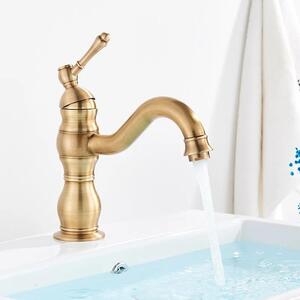 Miscelatore per lavabo - Rubinetto monocomando per bagno - Miscelatore termostatico per acqua calda/fredda - Monocomando - Cartuccia in Vetroceramica - Montaggio a incasso - Aspetto in ottone anticato
