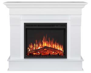 Camino elettrico ArtiFlame Albion AF24 bianco – autoportante, effetto fiamma 3D, LED, 0,9–1,8 kW, adatto per ambienti fino a 30 m², con effetto sonoro
