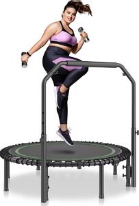Mini trampolino fitness pieghevole da 51" per adulti con maniglia