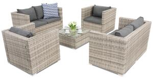 Set di mobili da giardino in Technorattan Roma Coffee 6 Garden Point grigio