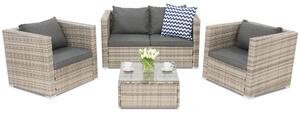 Set di mobili da giardino in rattan grigio Roma Coffee 4 Garden Point
