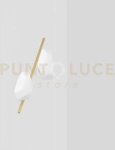 Modulor plafoniera applique 1 bianco satinato e ottone verniciato l