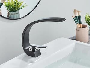 Miscelatore monocomando per lavabo da bagno - Montaggio a incasso - Adatto per fori singoli - Rubinetto per acqua calda e fredda - Corpo in ottone - Cartuccia in Vetroceramica - Finitura nero opaco