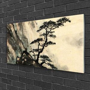 Quadro in vetro Arte dell'albero dipinto 100x50 cm