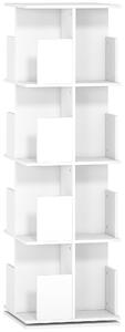 HOMCOM Libreria girevole a 4 livelli, scaffale con 16 scomparti, 39 x 39 x 128,3 cm, bianco | Aosom Italy
