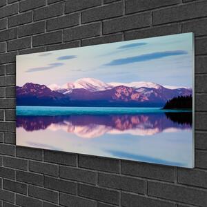 Quadro su vetro Montagne Lago Paesaggio 100x50 cm