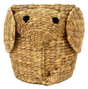 Cesto portagiochi da bambini in giacinto d'acqua di colore naturale ø 30x35 cm Elephant - Compactor