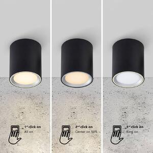 Nordlux Downlight LED Fallon long 3-step-dim nero/acciaio