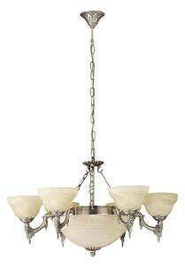 EGLO 85858 - Lampadario a sospensione con catena MARBELLA 9xE14/60W vetro in alabastro