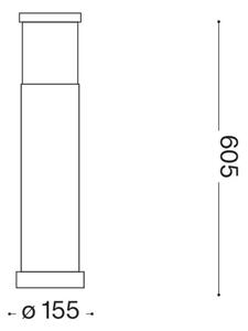 Ideal Lux - Lampada da esterno TRONCO 1xE27/42W/230V 60 cm IP65 grigia