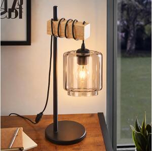 BRILAGI - Lampada da tavolo NUBILA 1xE27/40W/230V marrone/nero/beige fumé
