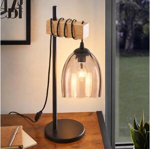 BRILAGI - Lampada da tavolo NUBILA 1xE27/40W/230V marrone/nero/beige fumé