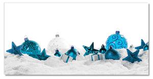 Quadro in vetro Ornamenti di Natale di Natale Ornamenti di neve 100x50 cm