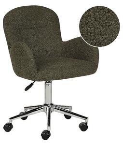 BELIANI Sedia da ufficio con imbottitura bouclé verde mobili da ufficio moderni ed eleganti con supporti laterali