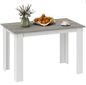 HOMCOM Tavolo da Pranzo Moderno in Legno per 4-6 Persone, 120x69x75cm, Grigio e Bianco | Aosom Italy