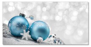 Quadro su vetro acrilico Palle di Natale Inverno Decorazioni di Natale 100x50 cm 2 appendini