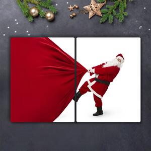 Tagliere in vetro temperato Regali di Babbo Natale 60x52 cm