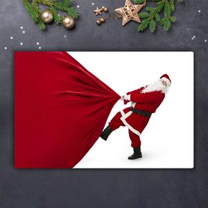 Tagliere in vetro temperato Regali di Babbo Natale 60x52 cm