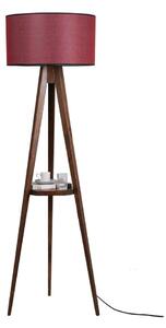 Lampada da terra rossa/marrone con paralume in tessuto (altezza totale 153 cm) Sehbalı Tripod – Opviq lights