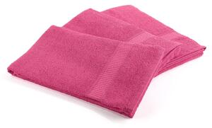 Asciugamano In Cotone Oceano 3 Pezzi Spugnissima Tinta Unita Fuxia Caleffi
