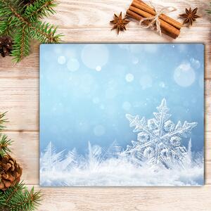 Tagliere in vetro Fiocchi di neve Inverno Neve 60x52 cm