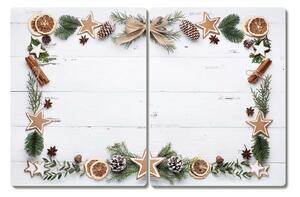 Tagliere in vetro temperato Pan di zenzero per le vacanze di Natale 60x52 cm