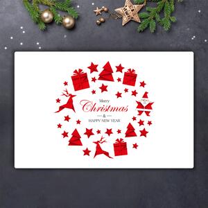 Tagliere in vetro Ornamenti per le vacanze di Natale 60x52 cm