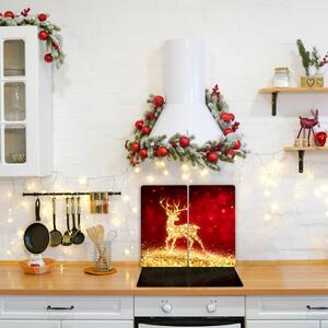 Tagliere in vetro Renna dorata Decorazione di Natale 60x52 cm