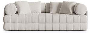 Divano beige allungabile con rivestimento in bouclé 206 cm Kemi – Cosmopolitan Design