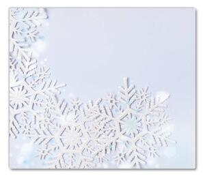 Tagliere in vetro temperato Fiocchi di neve Inverno Neve 60x52 cm