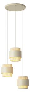 Lampada a sospensione moderna beige con corda a 3 luci - Kora