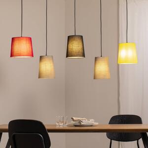 Lampada a sospensione Amilia Lindby, dimmerabile, Legno chiaro, Soggiorno / Sala da pranzo, Tessuto / Stoffa / Seta, Giovanile, Lampada a sospensione